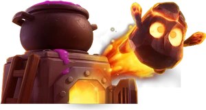 Fornalha flamejante