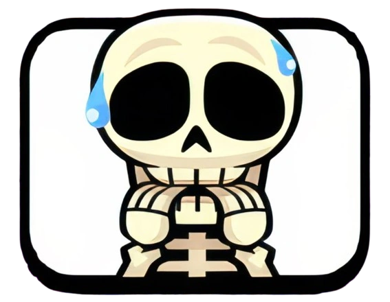 Skeleton Biting Nails
